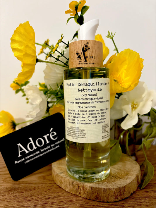 Huile Démaquillante / Nettoyante 100% Naturel - Nettoie, Nourrit & Apaise